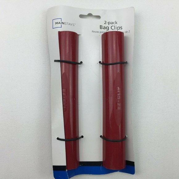 Mainstays EZ-Clip Red Potato Chip Storage Plastic Bag Clips Set of 2 - Picture 1 of 10